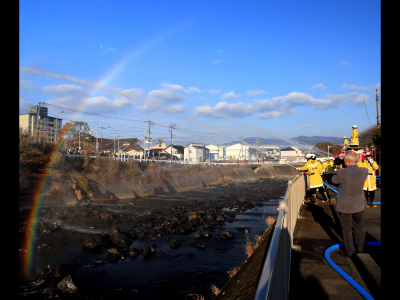 入選「新年の放水」能村忠男さん