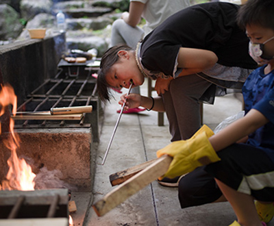 入選「火起こし」中尾田博之さん
