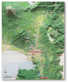 周辺地域の立体模型展示